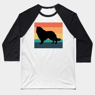 Collie Dog Vintage Sunset Baseball T-Shirt